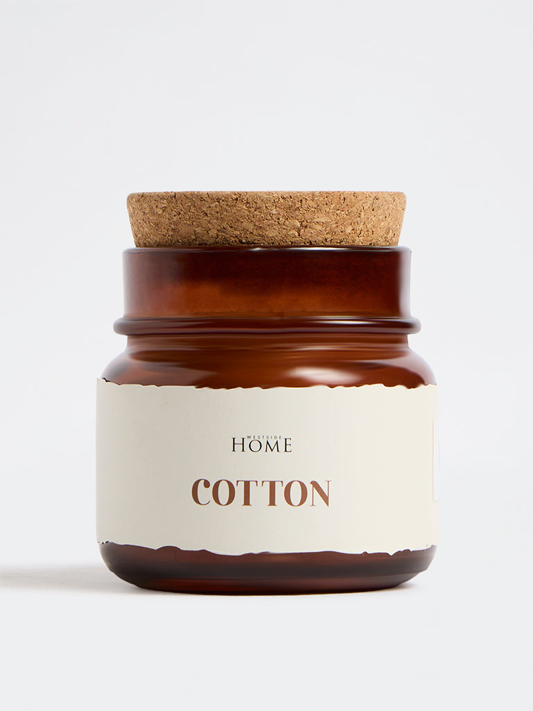 Westside Home Brown Glass Cotton Candle Jar