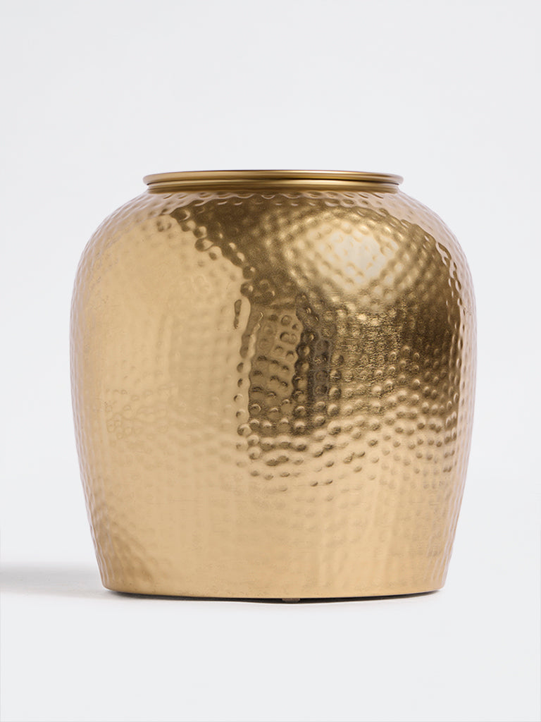 Westside Home Gold Metal Textured Urn Vase