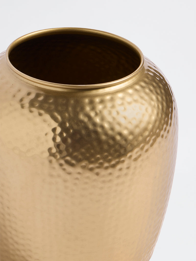 Westside Home Gold Metal Textured Urn Vase