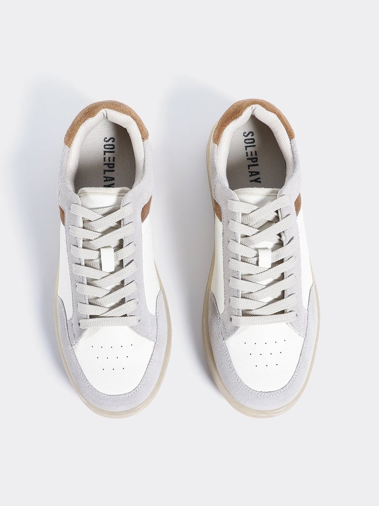 SOLEPLAY Beige Suede Lace Up Sneakers