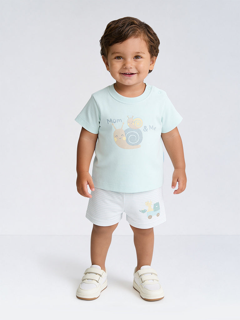 HOP Baby Boys Multicolour Printed Cotton T-Shirts - Pack of 3