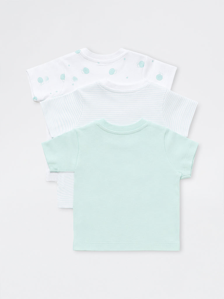 HOP Baby Boys Multicolour Printed Cotton T-Shirts - Pack of 3