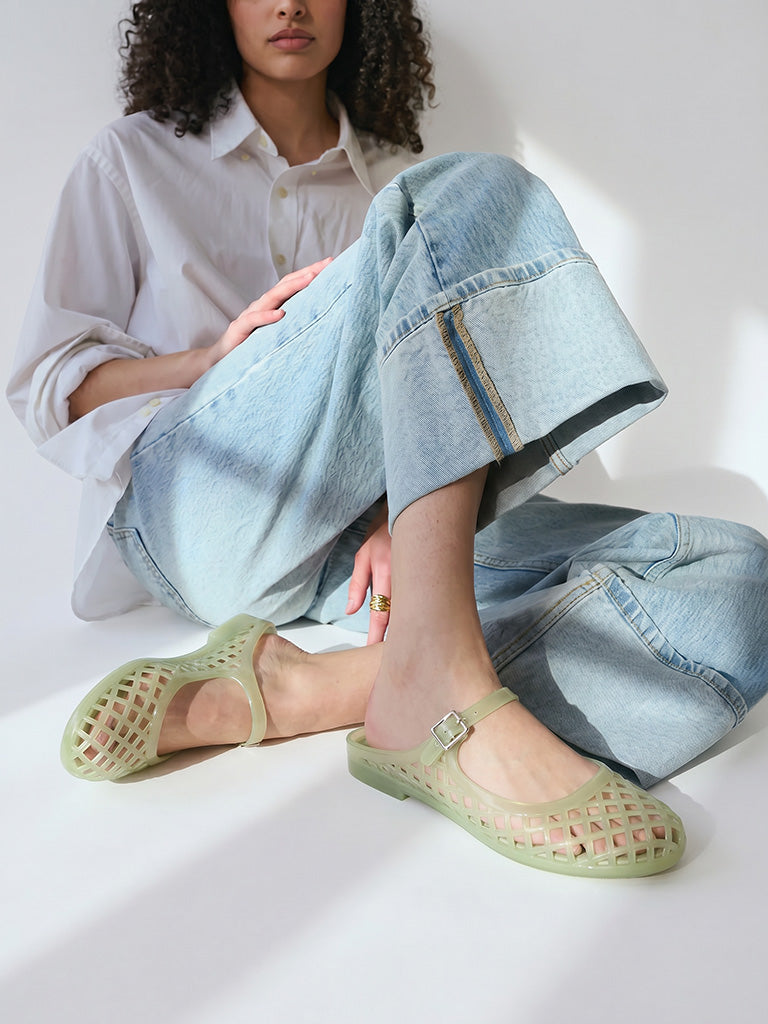 LUNA BLU Sage Green Mary Jane Shoes