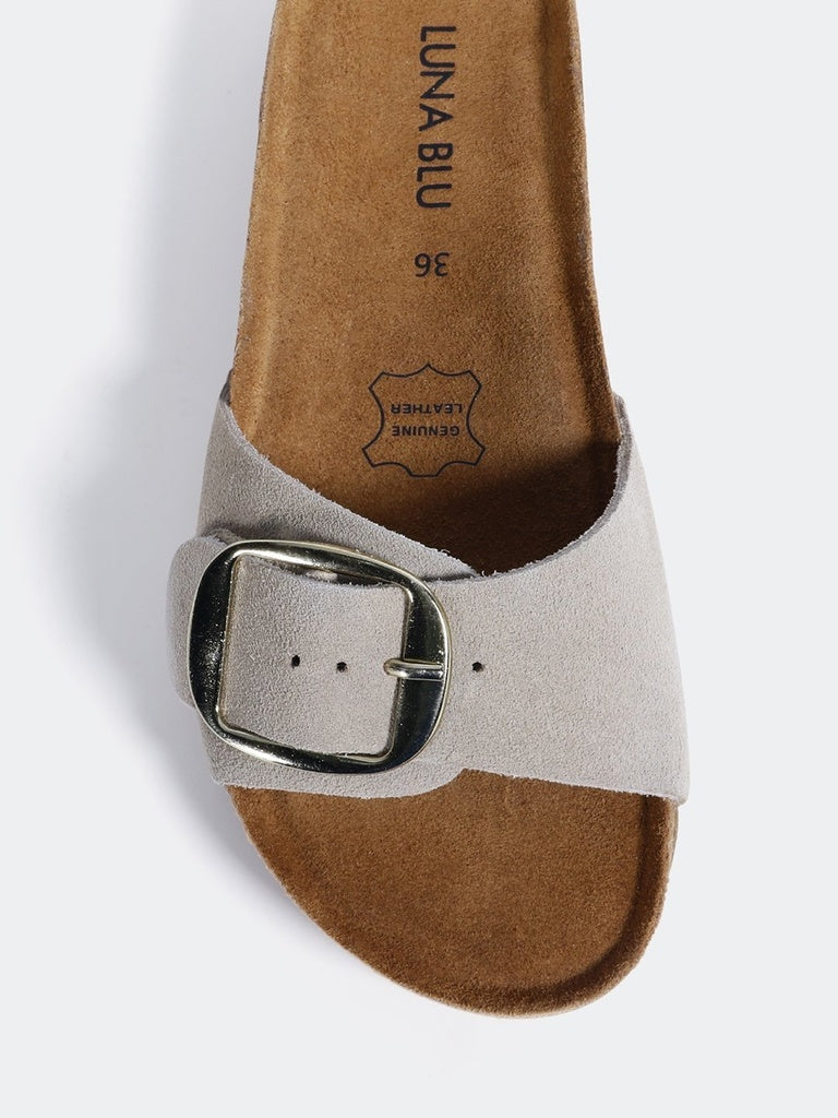 LUNA BLU Ivory Buckle Strap Sandals