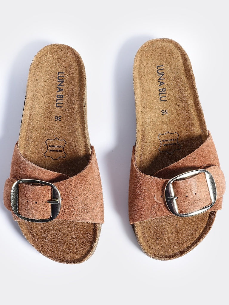 LUNA BLU Rust Buckle Slides