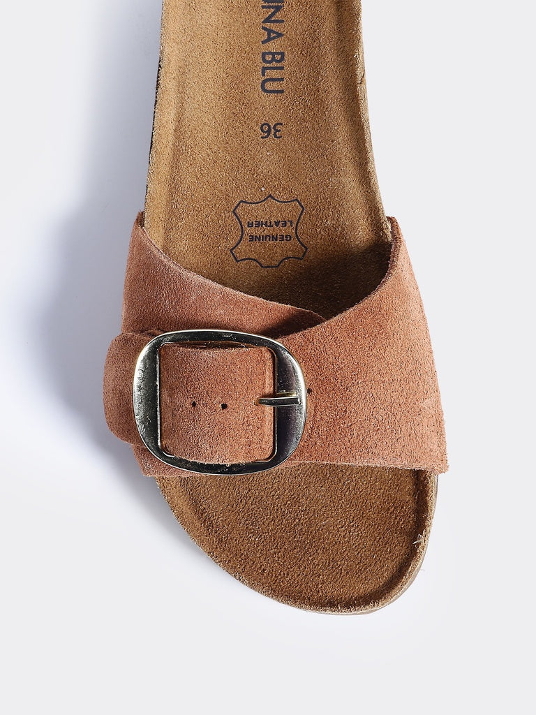 LUNA BLU Rust Buckle Slides