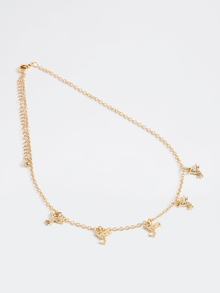 Westside Accessories Gold Bird Charm Necklace
