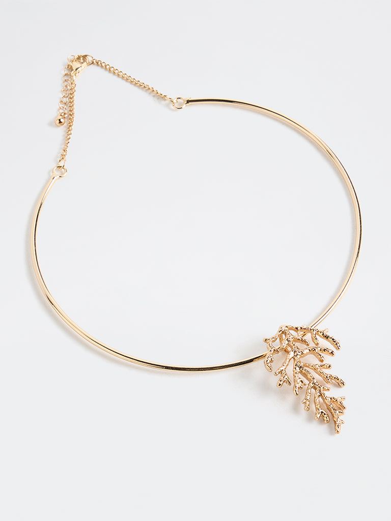 Westside Accessories Gold Reef Charm Hasli Necklace