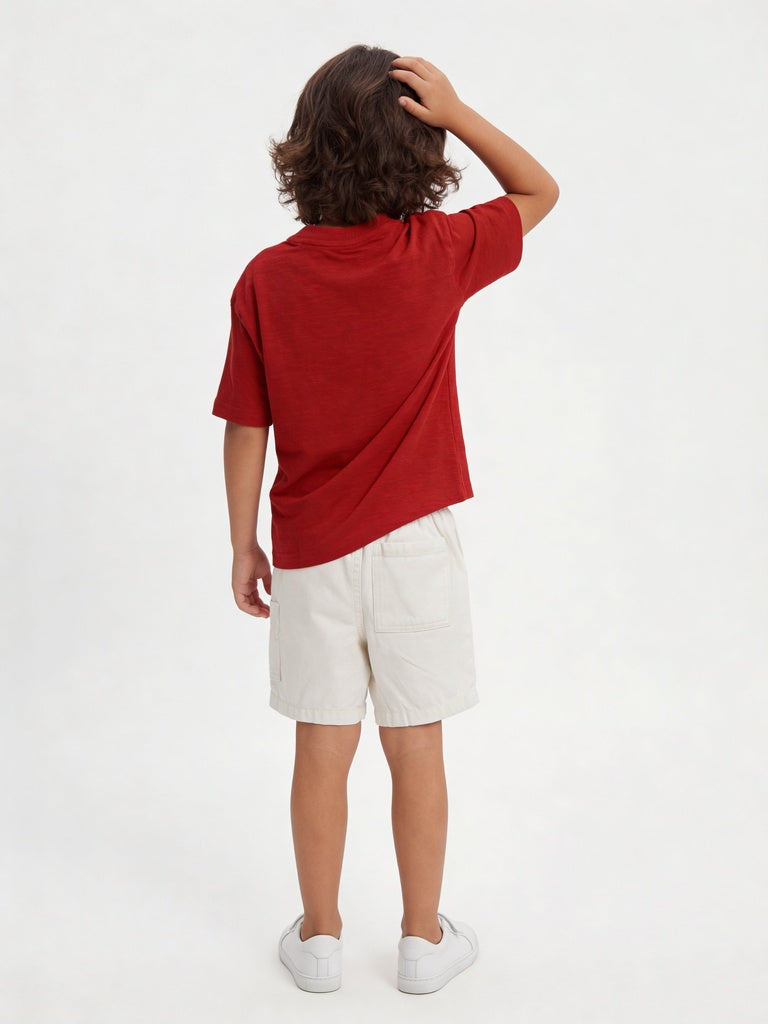 HOP Kids Boys Off-White Surf Graphic Denim Shorts