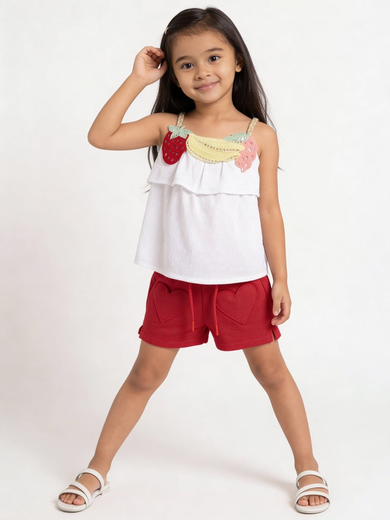 HOP Kids Girls Off-White Textured Top