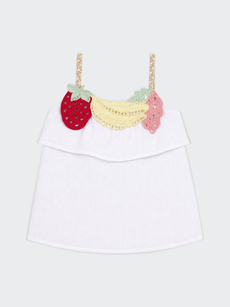 HOP Kids Girls Off-White Textured Top