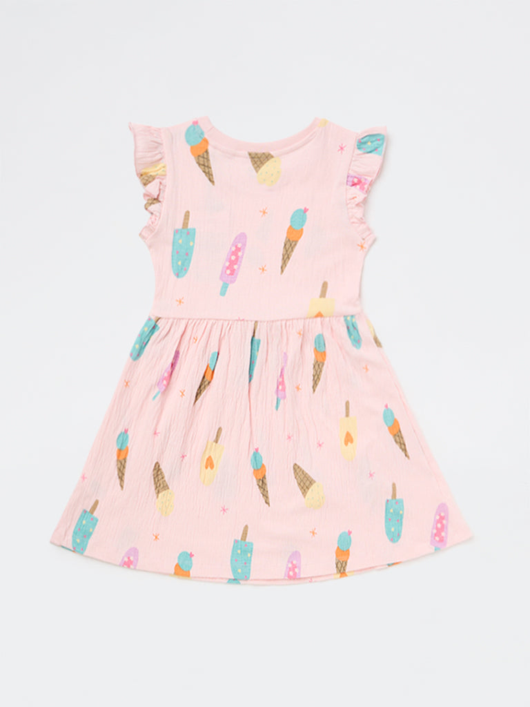 ruffles in dress Blue and White Floral Ruffle Mini Dress L