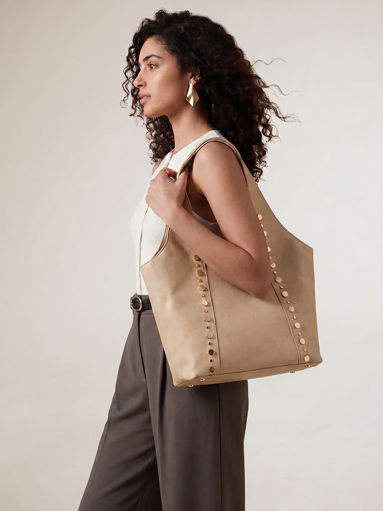 Westside Off-White Stud-Detail Tote Bag