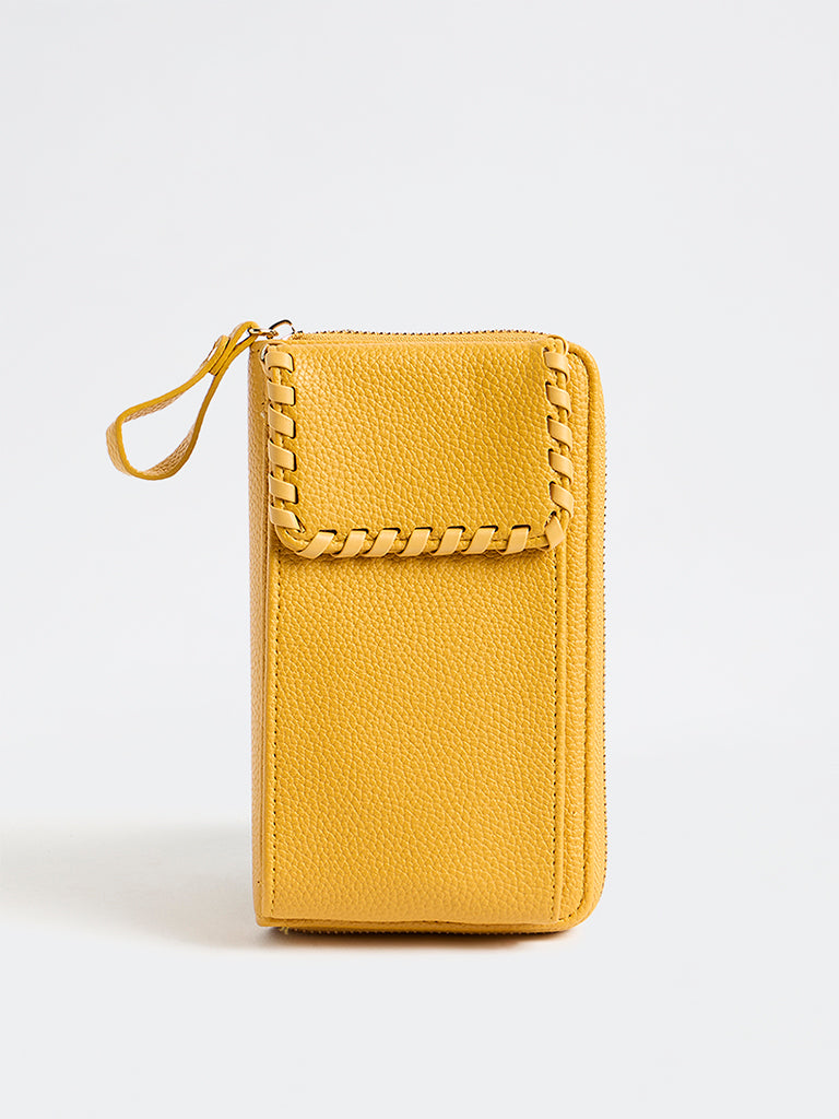 Westside Mustard Textured Mobile Sling Bag