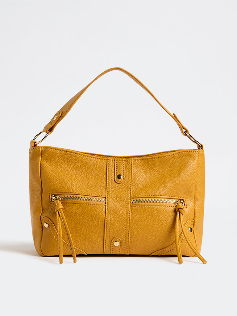Westside Mustard Textured Sling Bag
