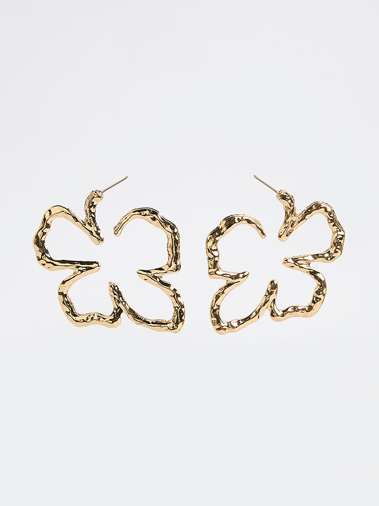 Westside Accessories Gold Floral Earrings