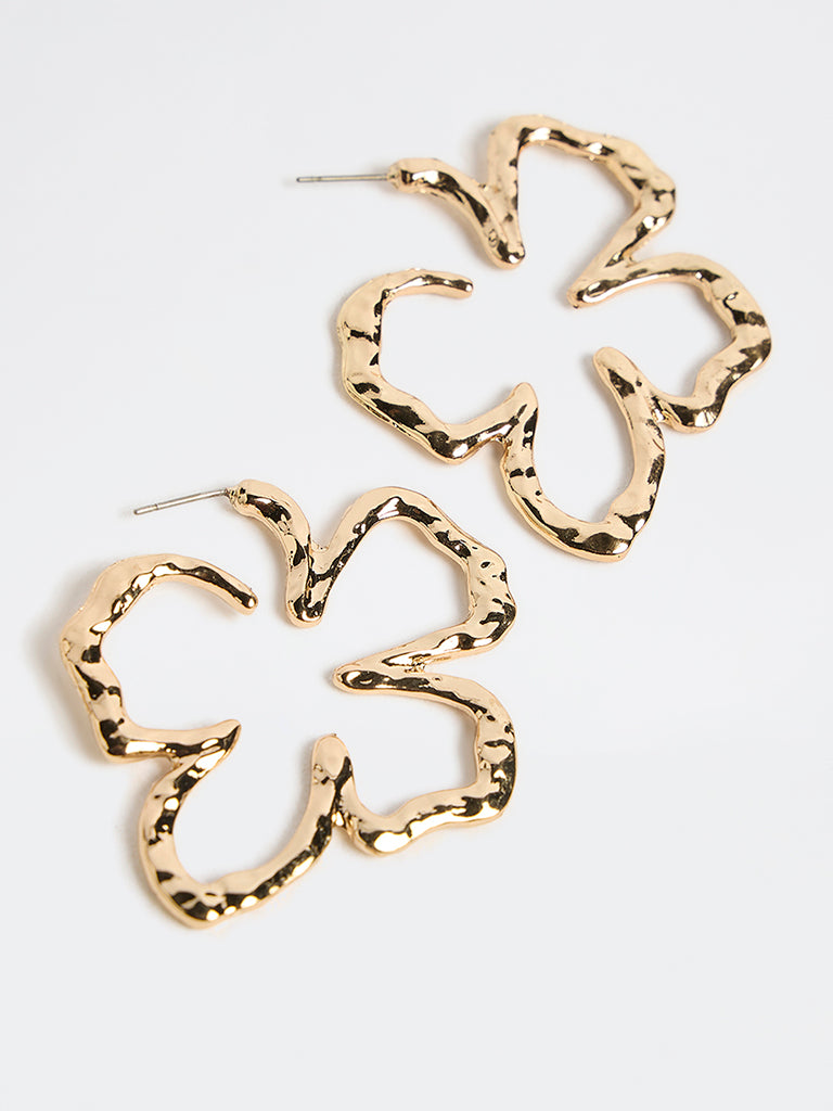 Westside Accessories Gold Floral Earrings