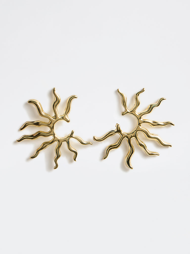 Westside Accessories Gold Sun Stud Earrings