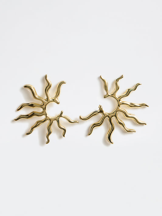 Westside Accessories Gold Sun Stud Earrings