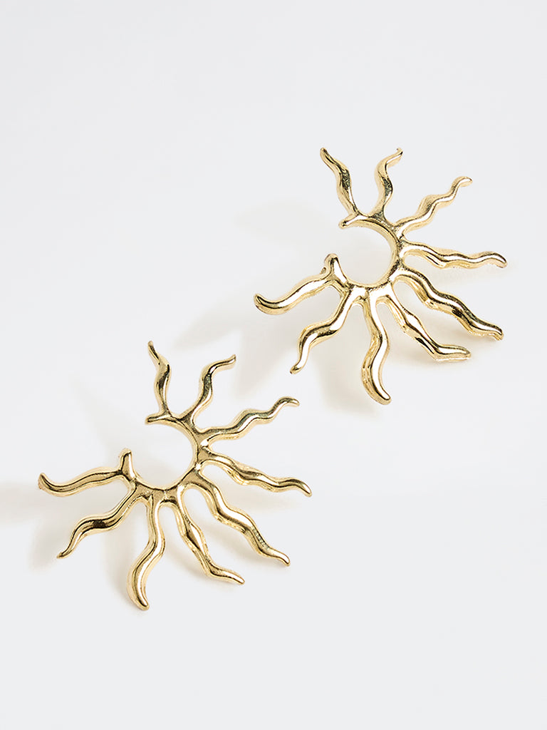 Westside Accessories Gold Sun Stud Earrings