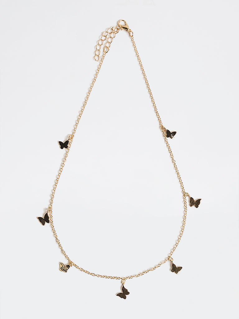 Westside Accessories Gold Butterfly Charm Necklace