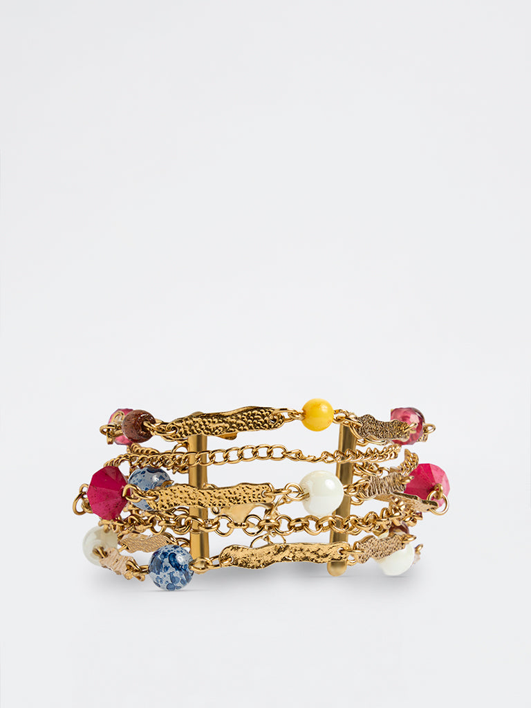 Westside Accessories Gold Embellished Layered Bracelet