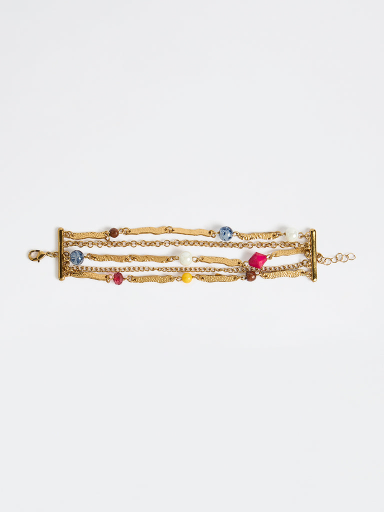 Westside Accessories Gold Embellished Layered Bracelet