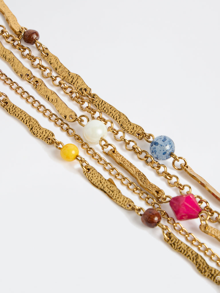 Westside Accessories Gold Embellished Layered Bracelet