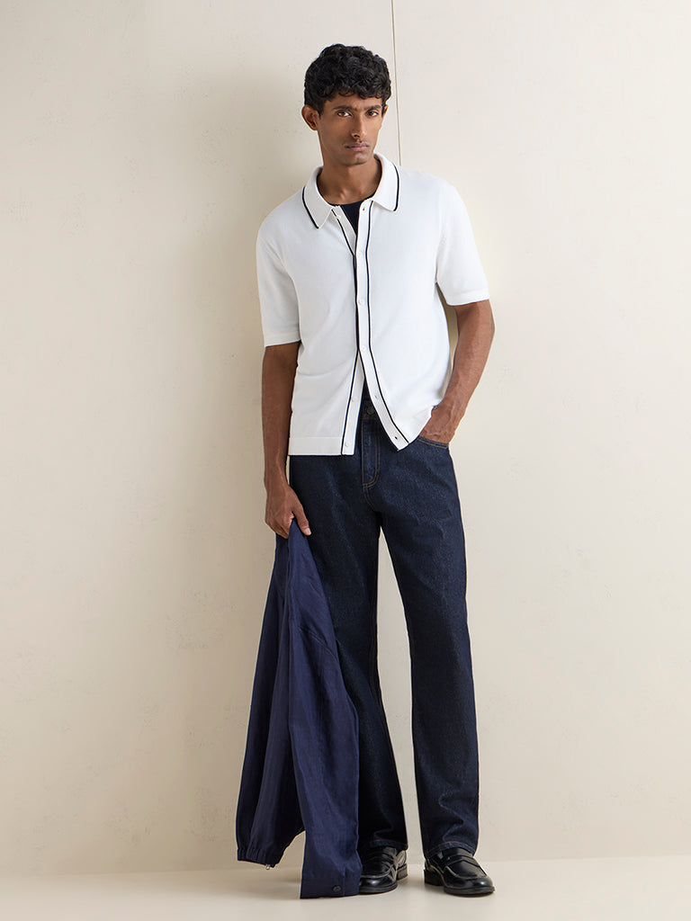 Ascot Off-White Relaxed-Fit Cotton-Blend Shirt