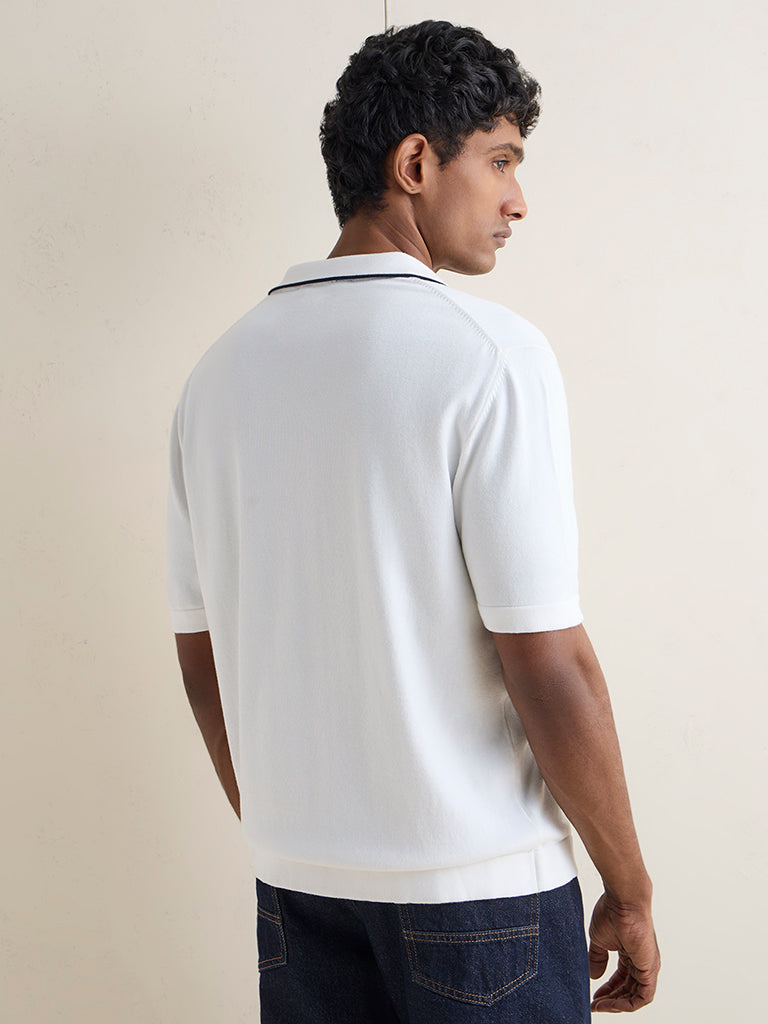 Ascot Off-White Relaxed-Fit Cotton-Blend Shirt
