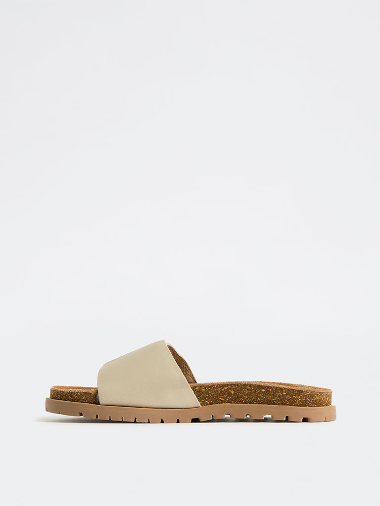 LUNA BLU Ivory Buckle-Detailed Sandals