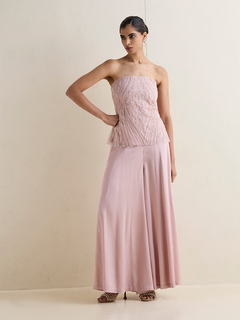 Vark Blush Pink Embellished Top
