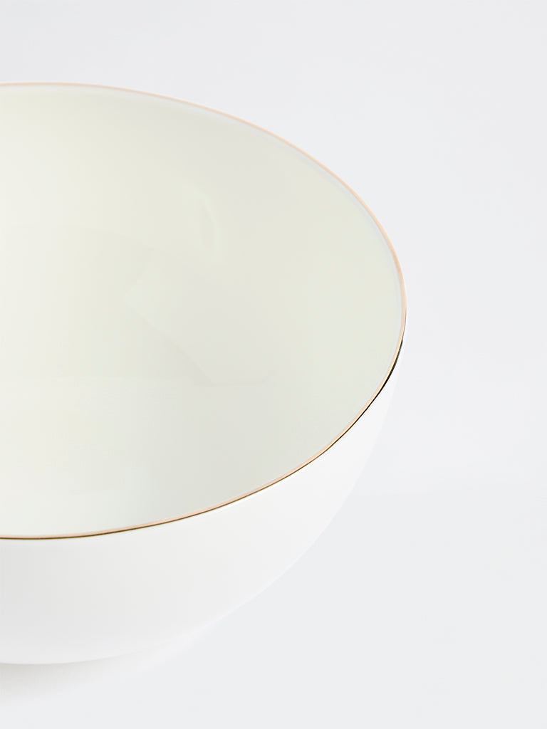 Westside Home White Gold-Rim Bowl