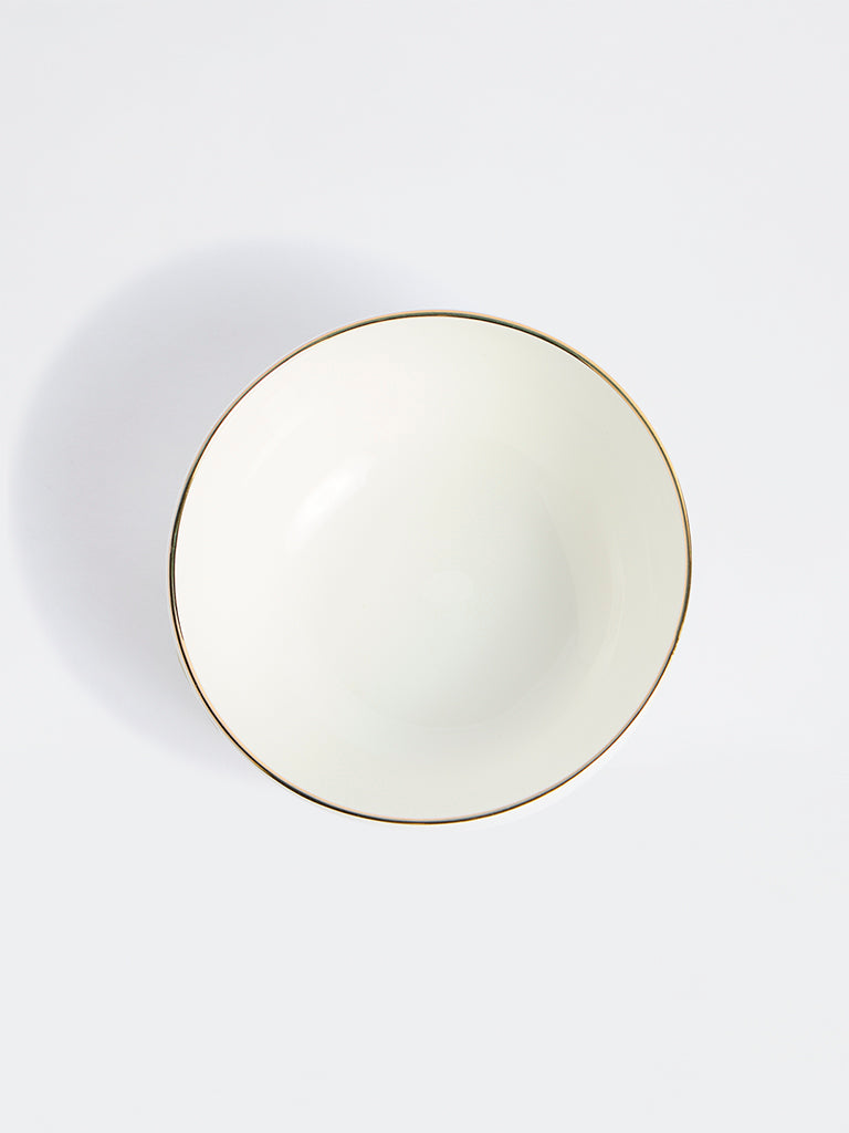 Westside Home White Gold-Rim Bowl