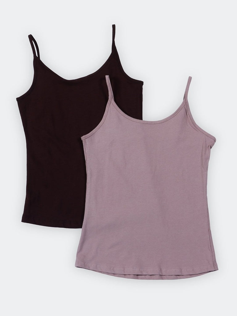 Wunderlove 2-Pack Solid Cotton-Blend Camisoles