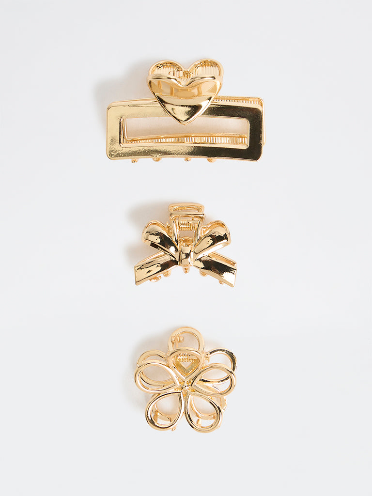 Westside Accessories Gold Claw Clips - Pack of 3