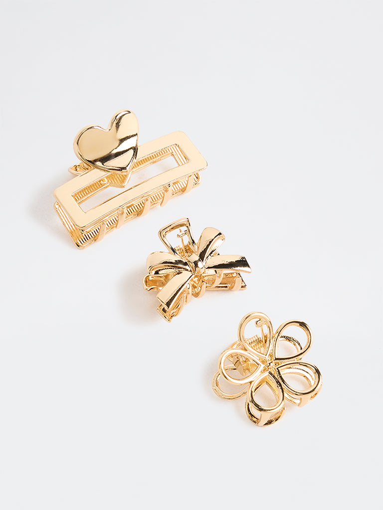 Westside Accessories Gold Claw Clips - Pack of 3
