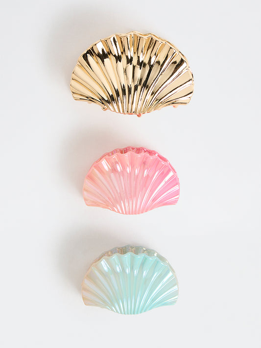 Westside Accessories Multicolour Shell-Shaped Clips - Pack of 3