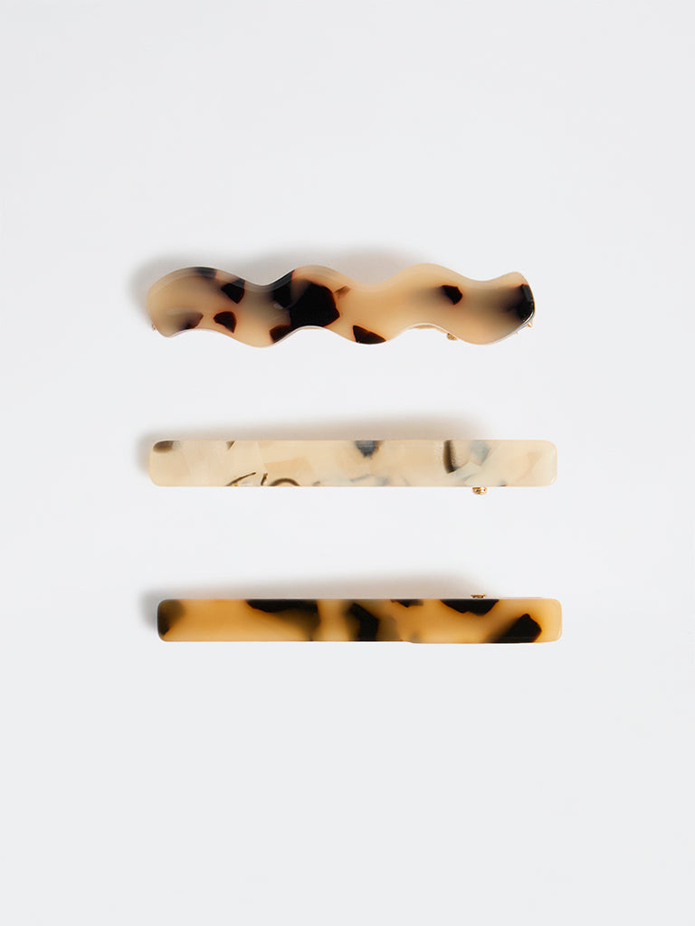 Westside Accessories Multicolour Tortoise-Shell Clip - Pack of 3