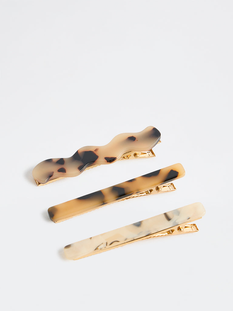 Westside Accessories Multicolour Tortoise-Shell Clip - Pack of 3