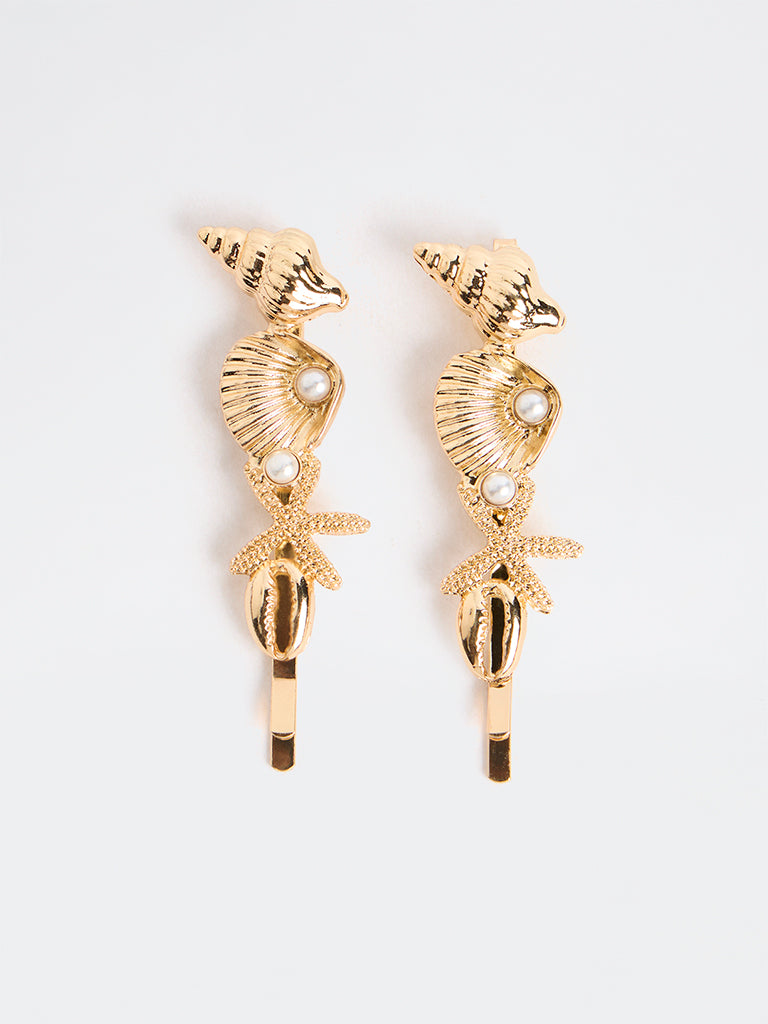 Westside Accessories Gold Shell Clips - Pack of 3