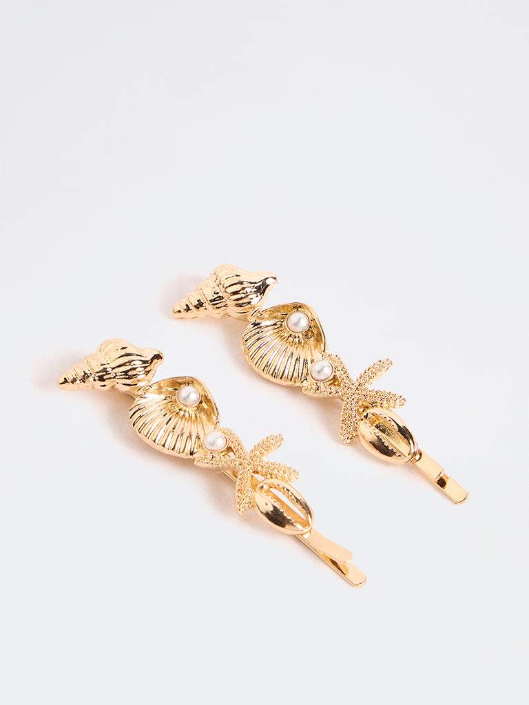 Westside Accessories Gold Shell Clips - Pack of 3