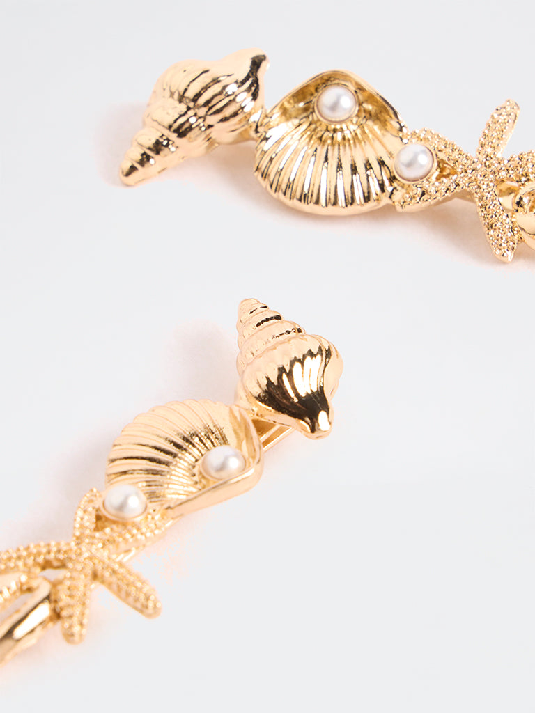 Westside Accessories Gold Shell Clips - Pack of 3