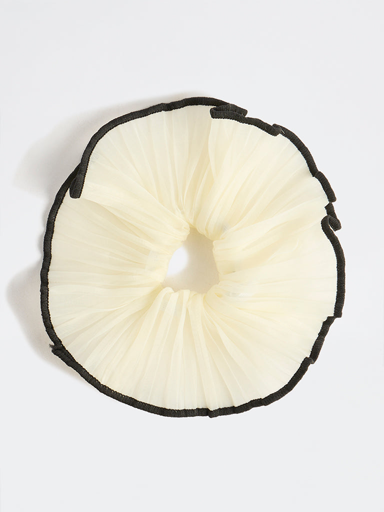 Westside Accessories Yellow Crinkled Scrunchie