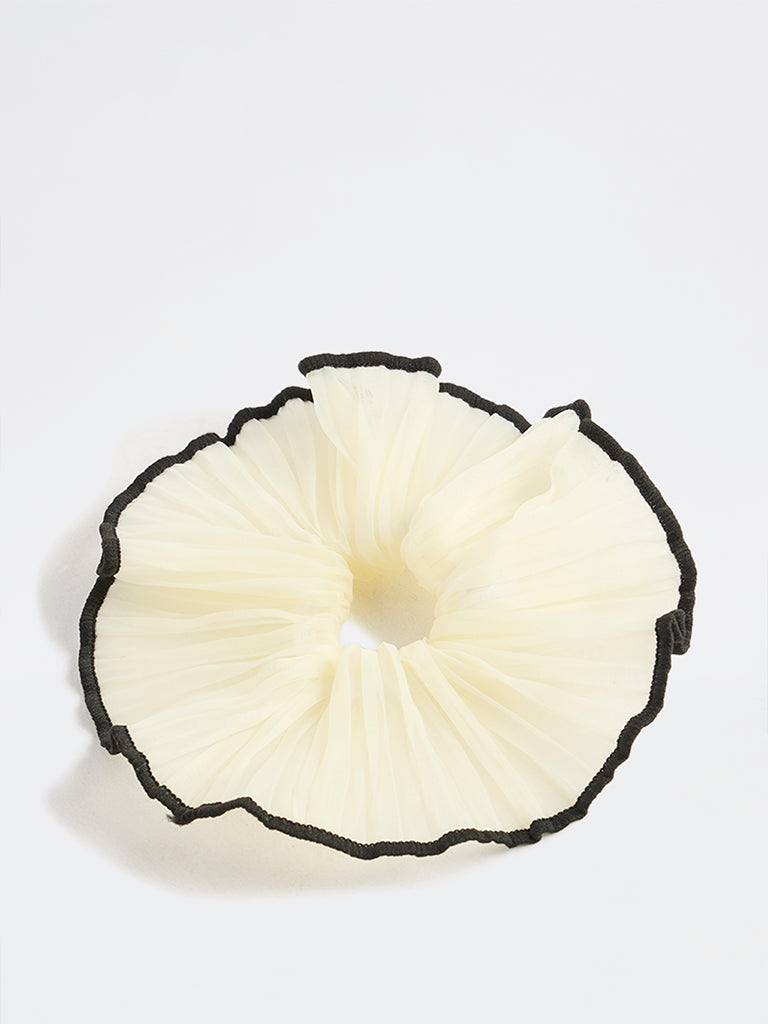 Westside Accessories Yellow Crinkled Scrunchie