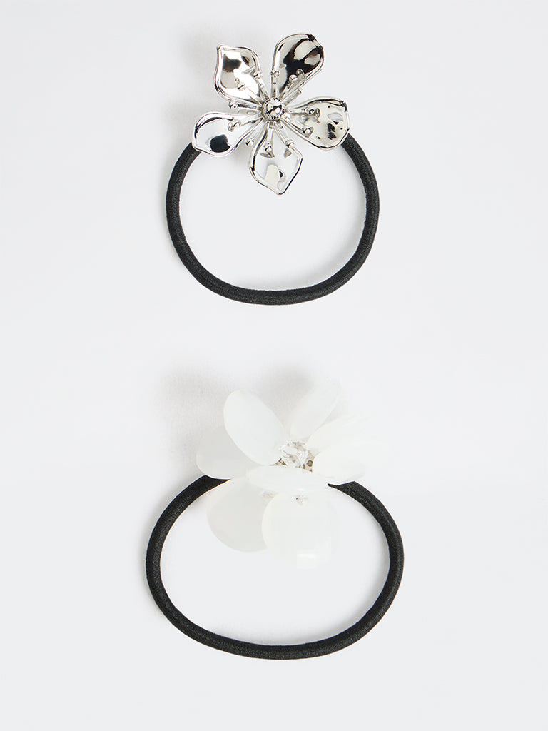 Westside Accessories Multicolour Floral Scrunchies - Pack of 2