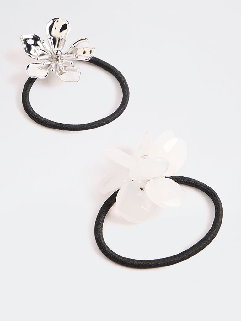 Westside Accessories Multicolour Floral Scrunchies - Pack of 2