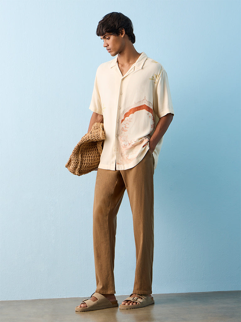 ETA Brown Relaxed-Fit Mid-Rise Cotton Chinos