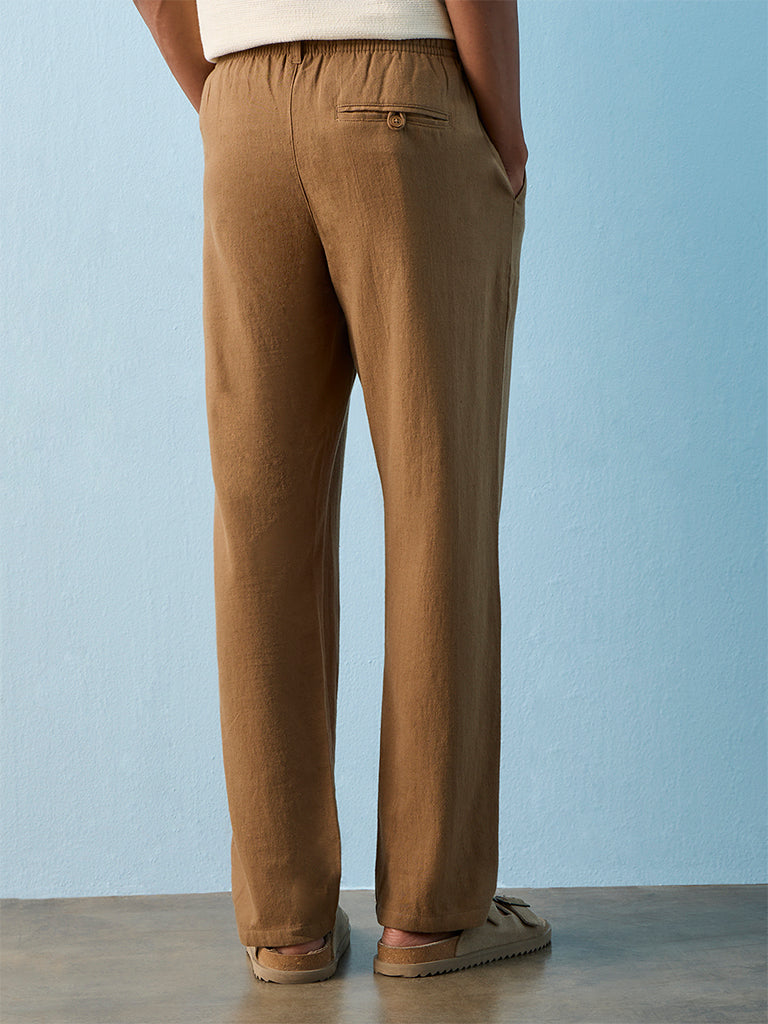 ETA Brown Relaxed-Fit Mid-Rise Cotton Chinos