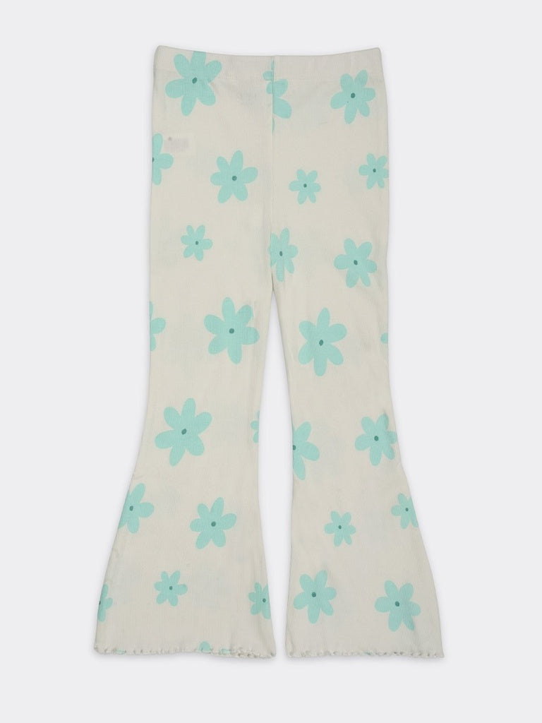 HOP Kids Girls Mint All Over Floral Print Cotton-Blend Pants
